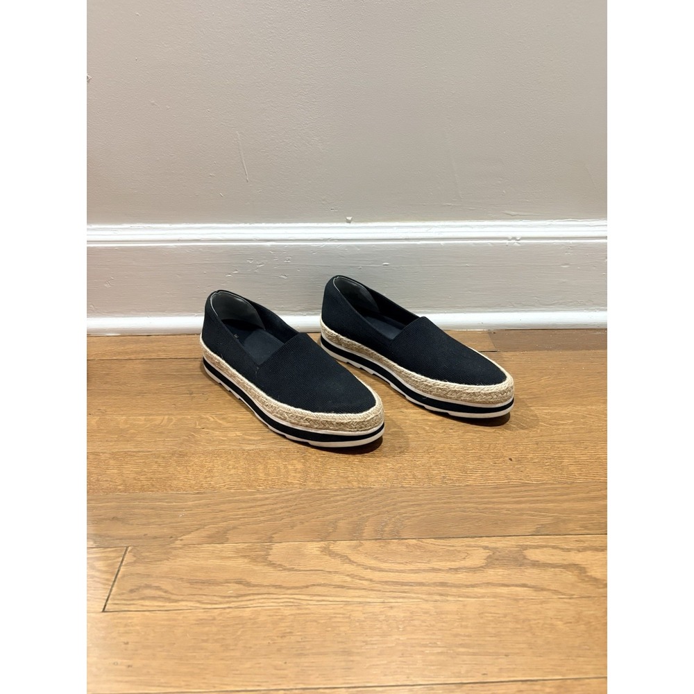 Louise et Cie Calum Black  Espadrilles Wedge Slip On Casual Shoes Women Sz 8